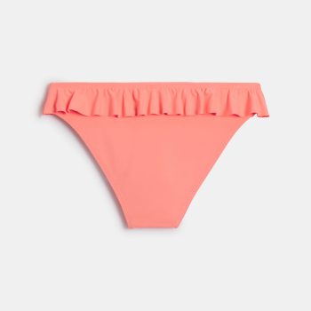 سروال سباحة بكشكشة سادة باللون البرتقالي للفتيات